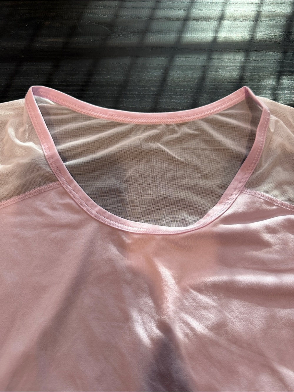 Athleta Light Pink Mesh-Shoulder Tank Top - Picture 2 of 4